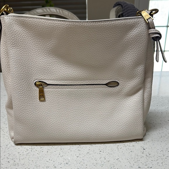 Coach Cream Textured Leather Shoulder Bag - Picture 1 of 10